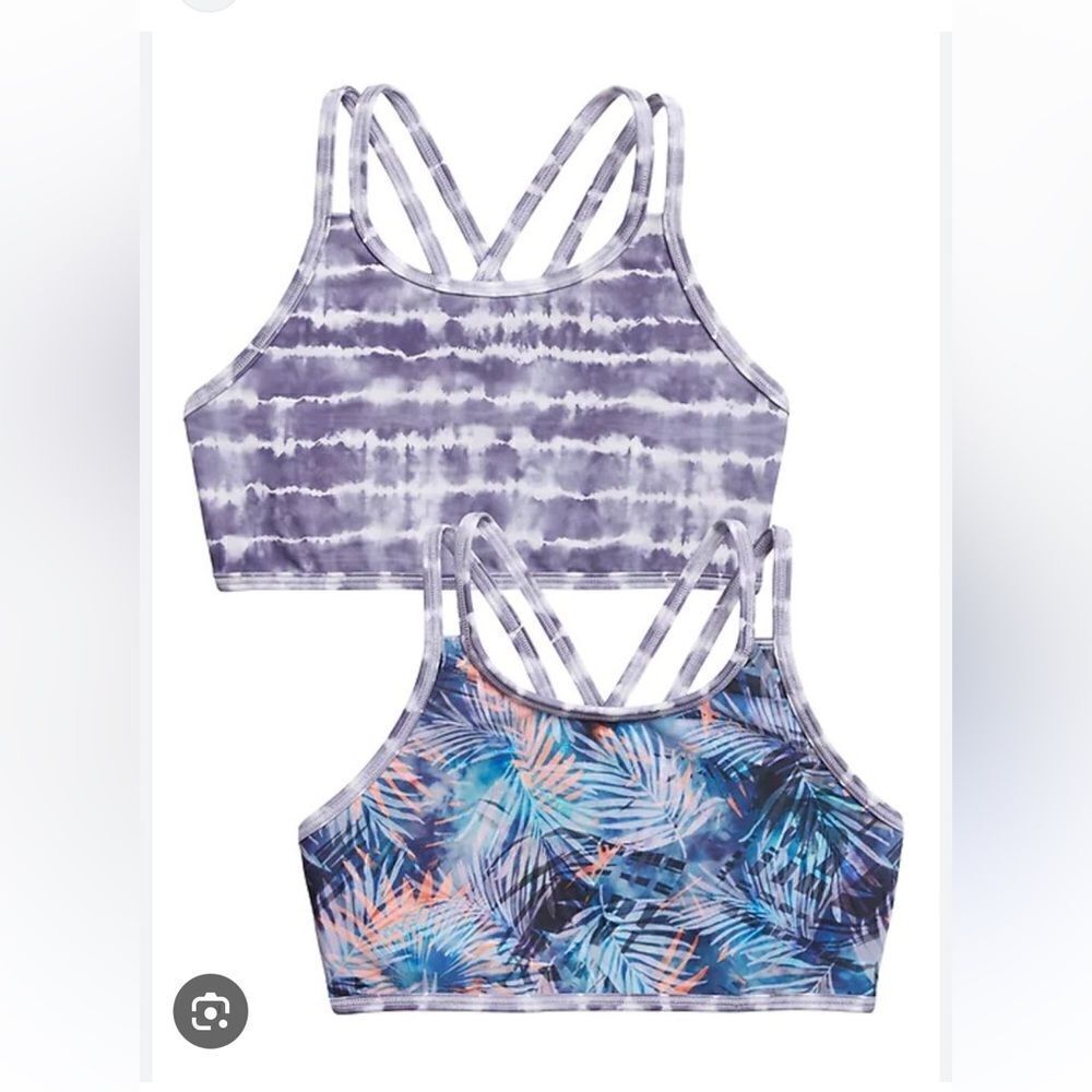 NWT Athleta Girl Reversible Tropics Tie Dye Bikini Top!